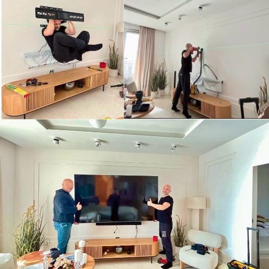 Realizacja montażu telewizora na ścianie w mieszkaniu